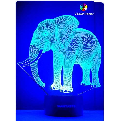 7 Colors Changing Nightlight with Smart Control WANTASTE Elephant 3D Night Light for Boys Girls Room Bedside Lamp Toys Decor Gifts for Kids Baby 7 Colors Changing Nightlight with Smart Control WANTASTE Elephant 3D Night Light for Boys Girls Room Bedside Lamp Toys Decor Gifts for Kids Baby